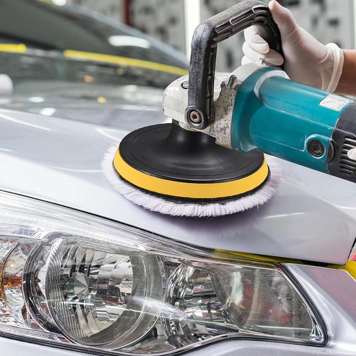 STHIRA Car Polishing Pads Set for Detailing with 4 inch Backing Plate and Spike Sponge Pads | 9 Pcs Kit