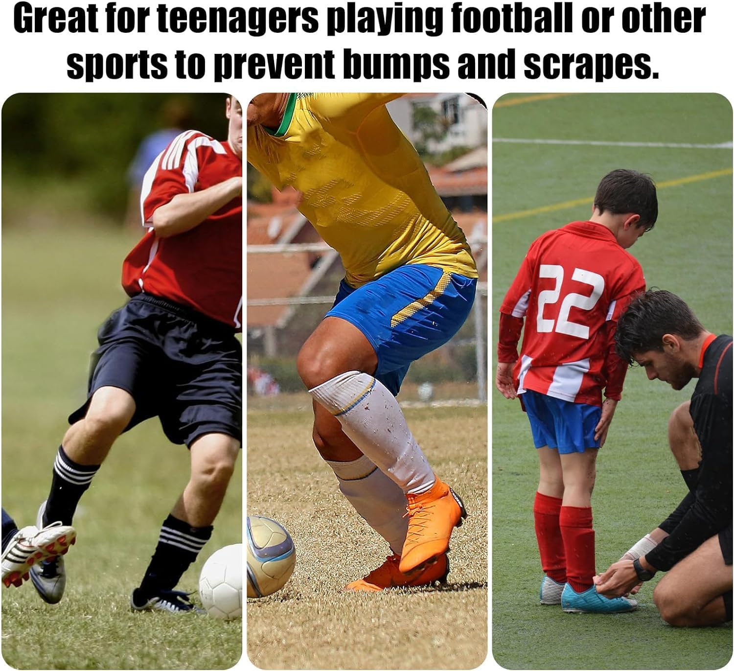 Proberos Mini Football Shin Pads for Kids with Carbon Fiber Pattern | 3PCS Lightweight Breathable Guards