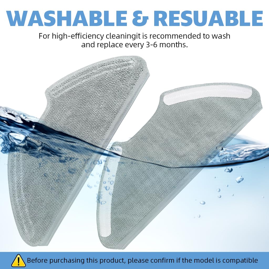 HASTHIP Microfiber Mops Cloth for Mi Robot Vacuum Mop 2i and 2 Pro Pack of 2 | Wet and Dry Cleaning Replacement