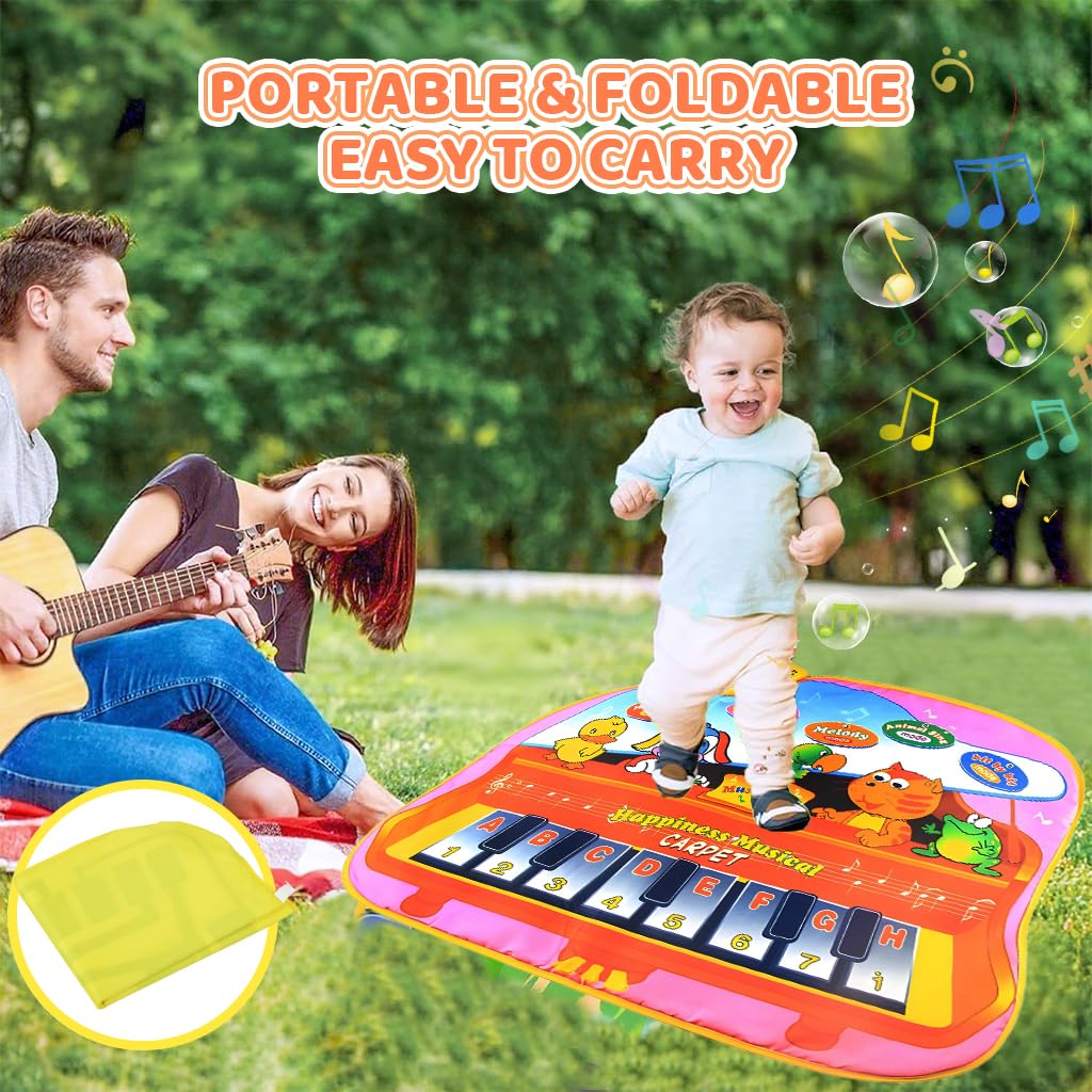 ZIBUYU Musical Mat for Kids 22.83x28.35 in with 8 Piano Keys & Smart Chip | Educational Toy