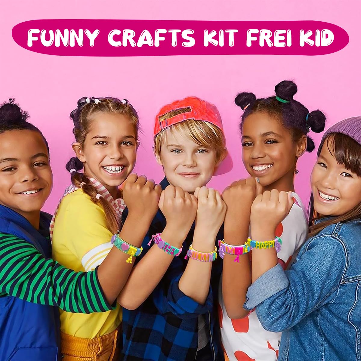 PATPAT Bracelet Making Set for Girls with 288 pcs Charms and 4 Silicone Straps | DIY Gift Kit
