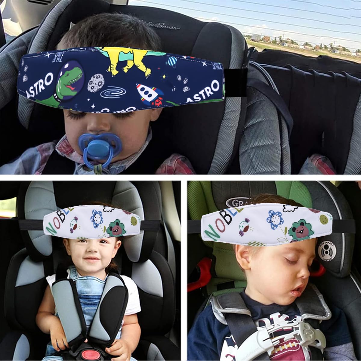 SNOWIE SOFT Baby Head Support for Car Seat with Quick Release Buckle | 2Pcs Cotton Strap