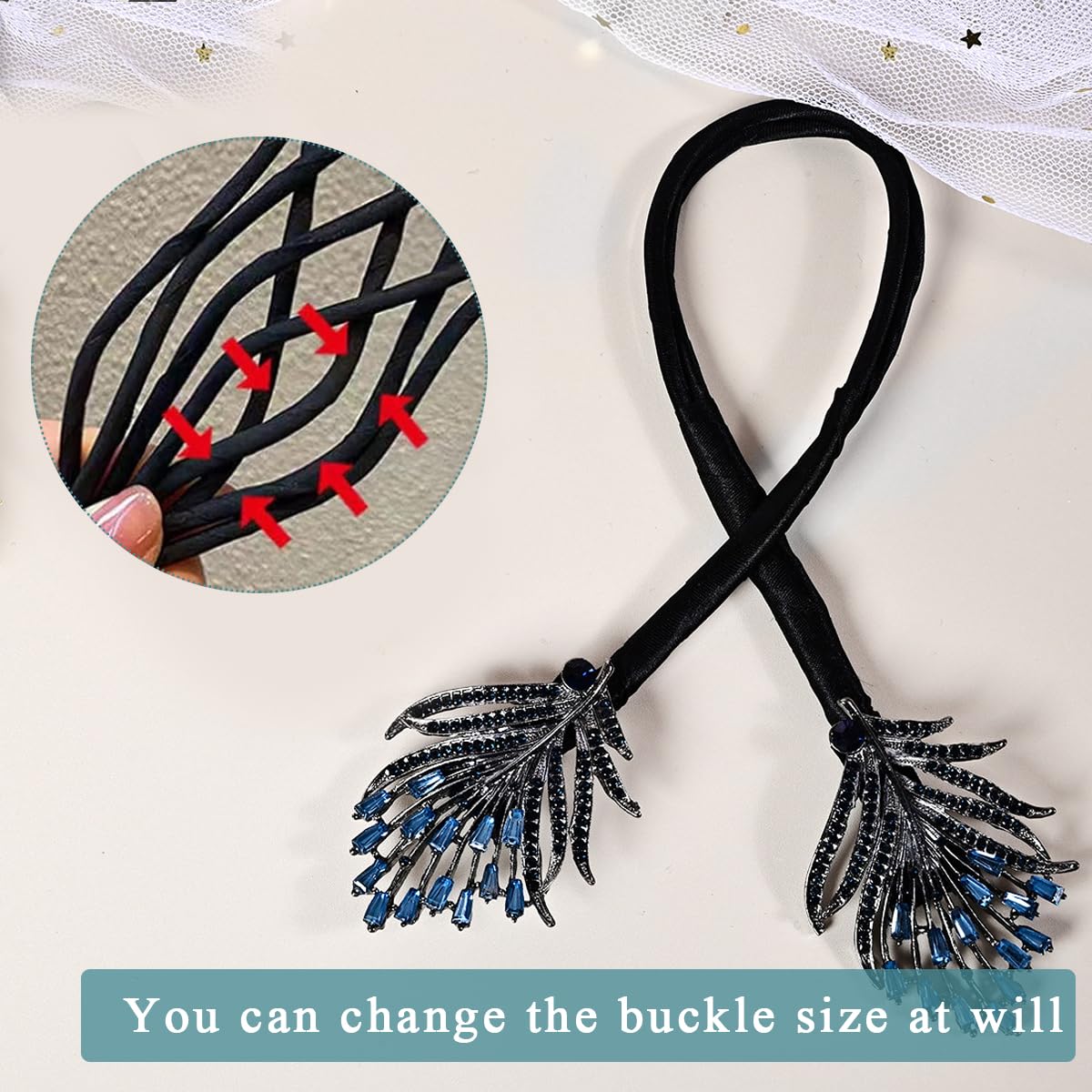 PALAY Hair Bun Maker for Women featuring Hidden Wire with Rhinestone Feather Clip | Party and Wedding Accessory