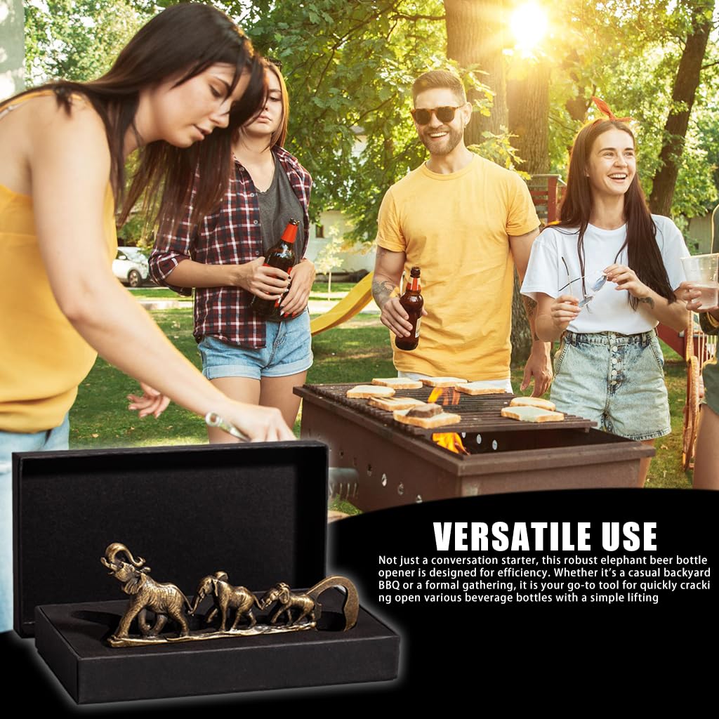 HASTHIP Elephant Bottle Opener for Men featuring 13x5.8cm Zinc Alloy Design | Creative Gift