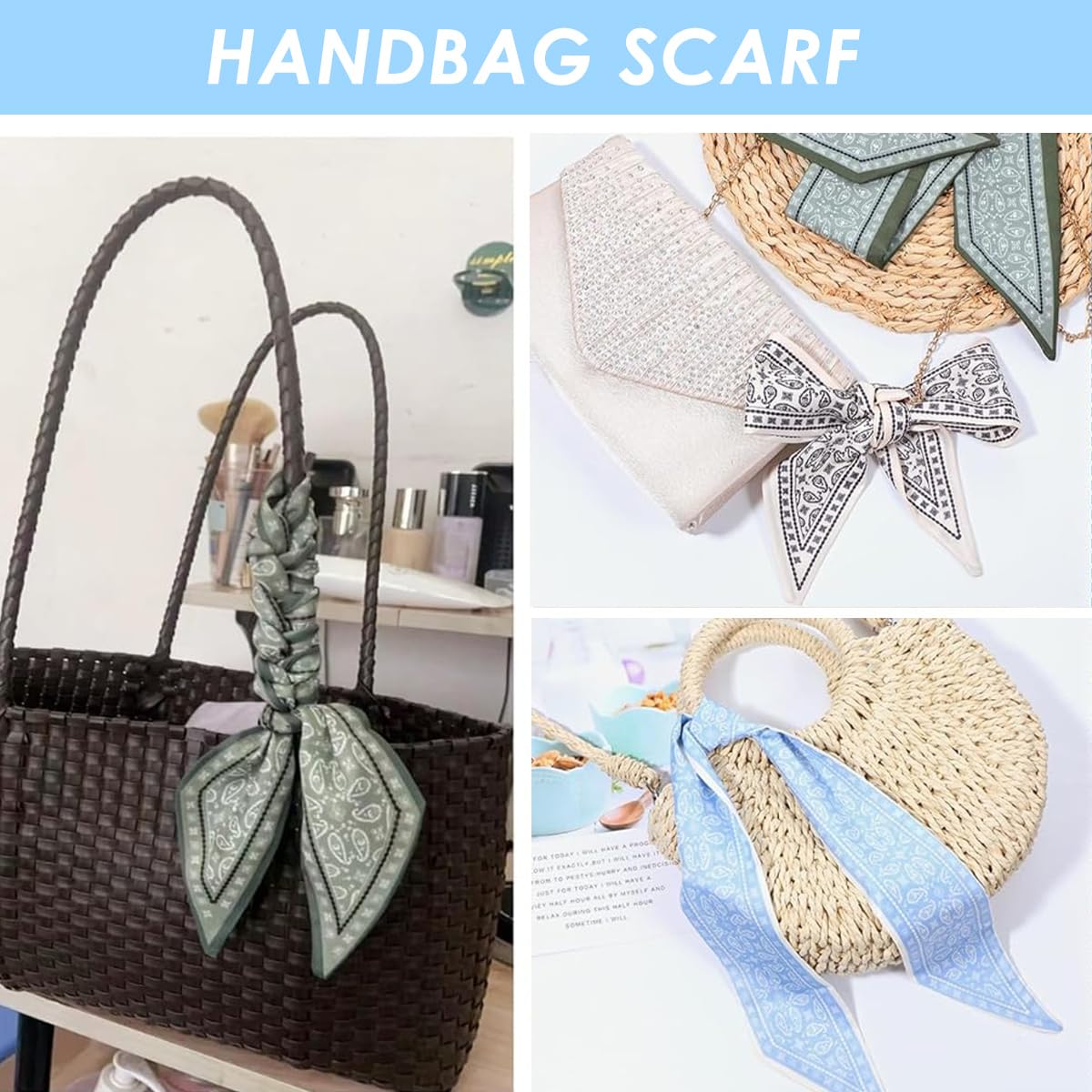 SANNIDHI Hair Scarf for Women featuring 34x2.4 in Silk Design Pack of 4 | Floral Styling Accessory