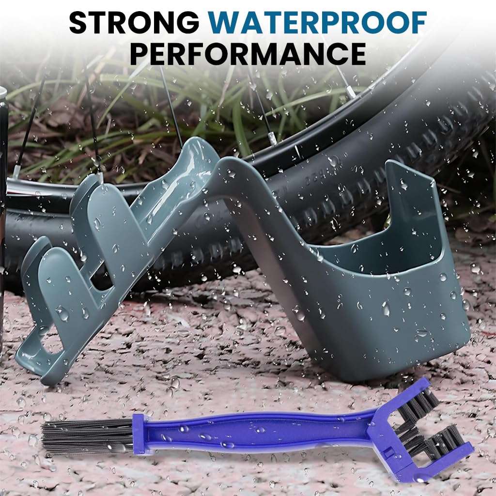 STHIRA Bike Chain Cleaning Brush with Dual and 4 Side Heads featuring Nylon Bristles | Reusable Tool for Bicycles and Motorcycles