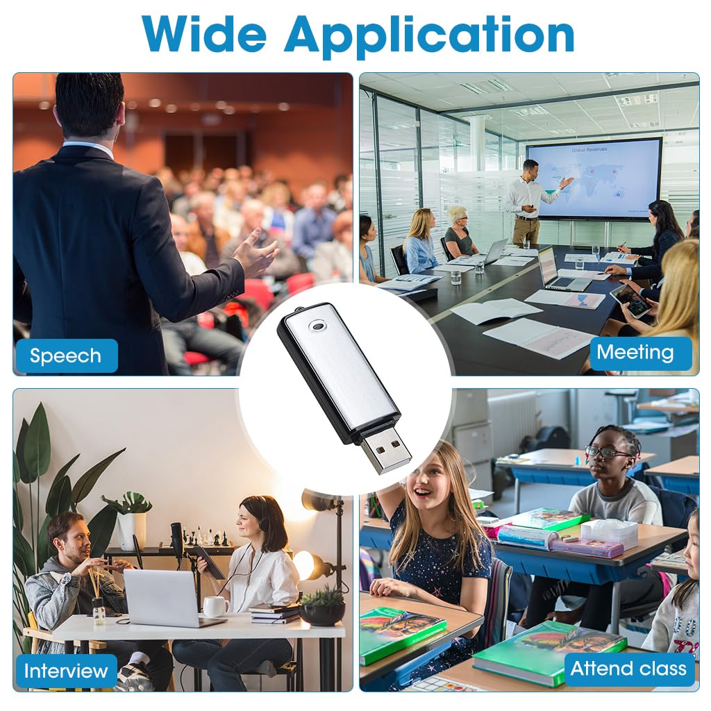 ZORBES Mini Digital Voice Recorder for Meetings and Lectures with 90 Hours Recording | Rechargeable Metal USB Audio Device