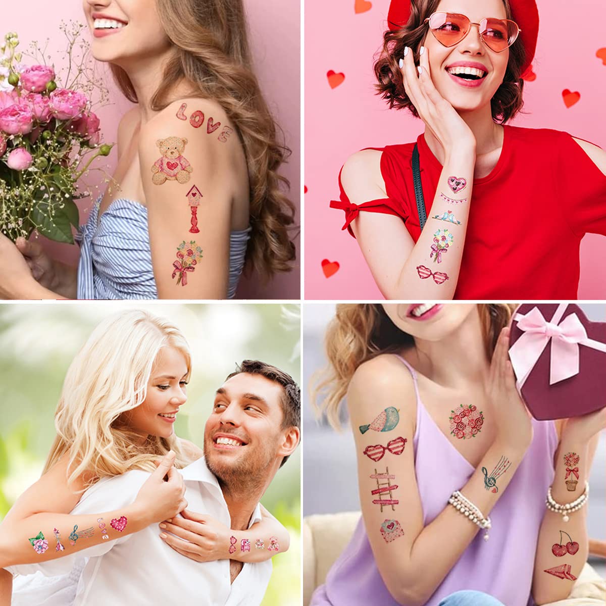 MAYCREATE Temporary Tattoo Stickers for Parties with 10 Sheets Waterproof Design | DIY Body Art