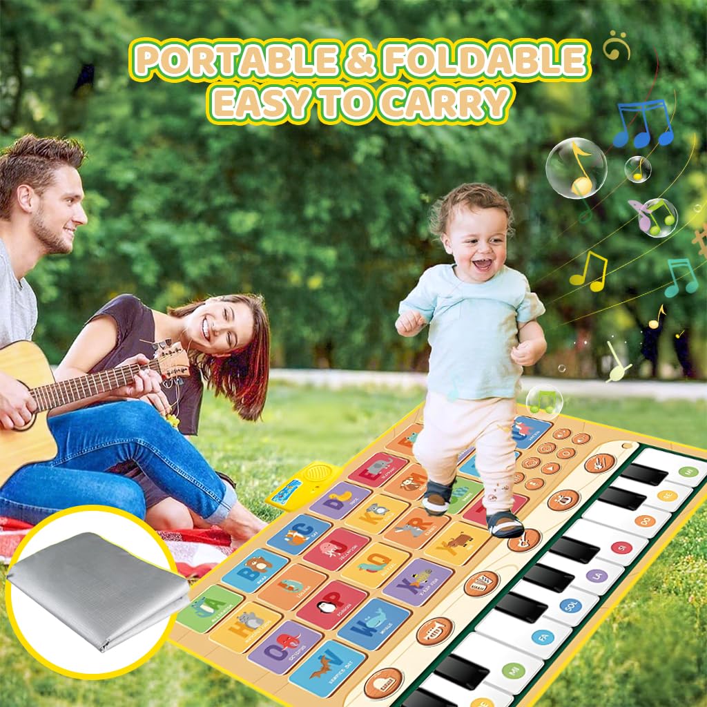 PATPAT Alphabet Musical Piano Mat for Kids featuring Large Interactive Play Surface