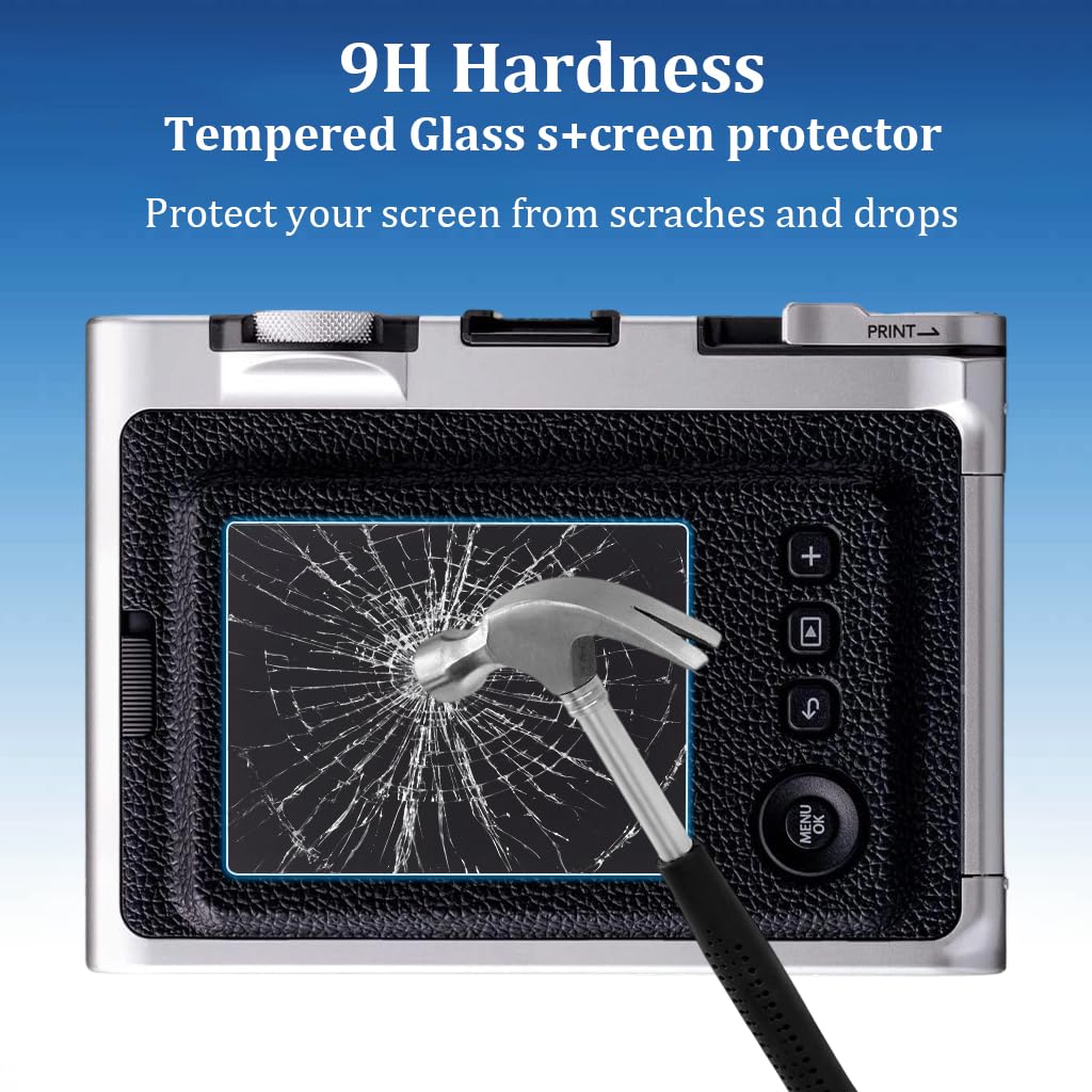 ZORBES Screen Protectors for Fujifilm Instax Mini EVO with Lens Covers & HD Tempered Glass | Anti Glare Bubble Free 4 Pack