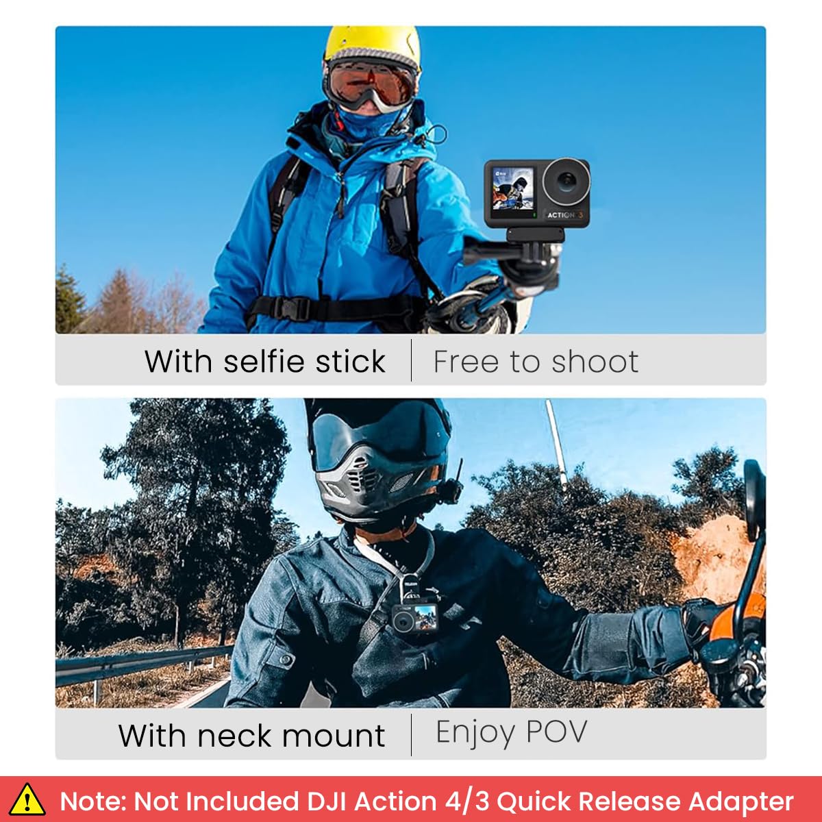 Verilux Magnet Adapter Mount for DJI Action 4 or 3 with Secure Claws | Outdoor Vlogging Tripod Connection