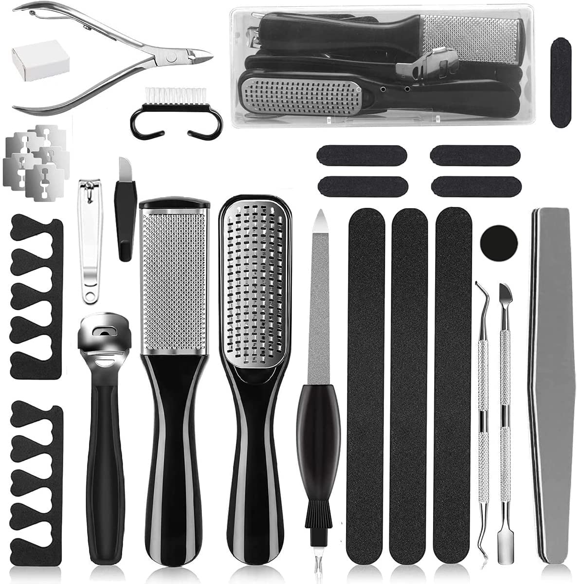 HASTHIP® 23 in 1 Stainless Steel Professional Foot Rasp Manicure, Pedicure Tool Set Kit for Foot Care