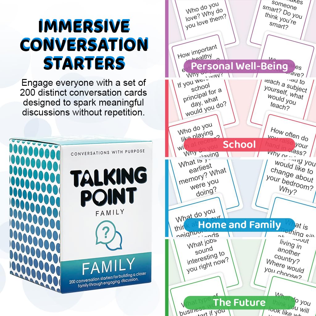 PATPAT Conversation Cards for Family Bonding with 200 Prompts | Fun Talk for Kids and Adults