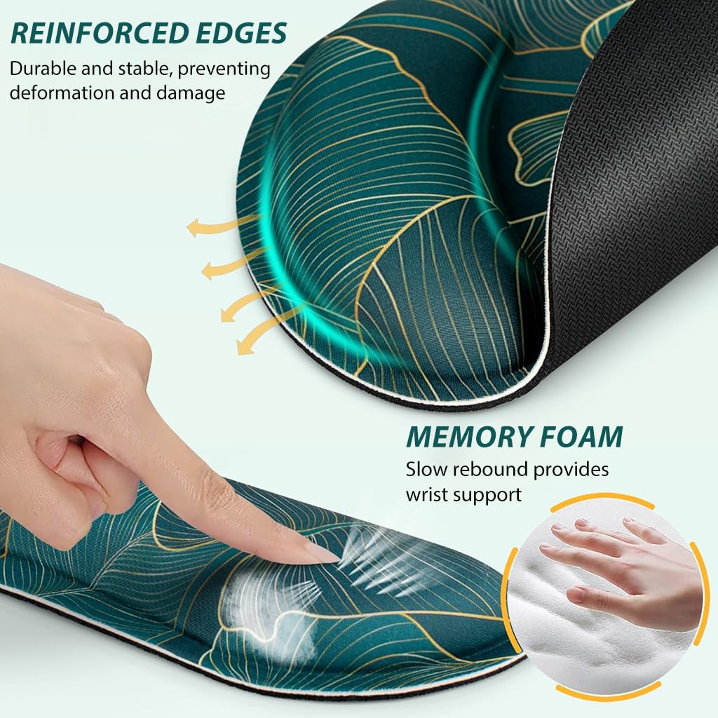 ZORBES Gaming Mouse Pad Set for Home and Office with Memory Foam Support | 3 Pcs Non Slip Ergonomic Design