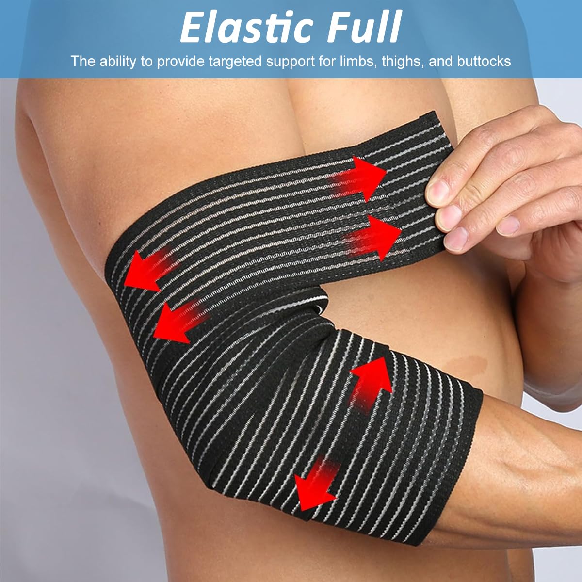 HANNEA Thigh Support Compression Bandage for Muscle Recovery with Hook and Loop Design