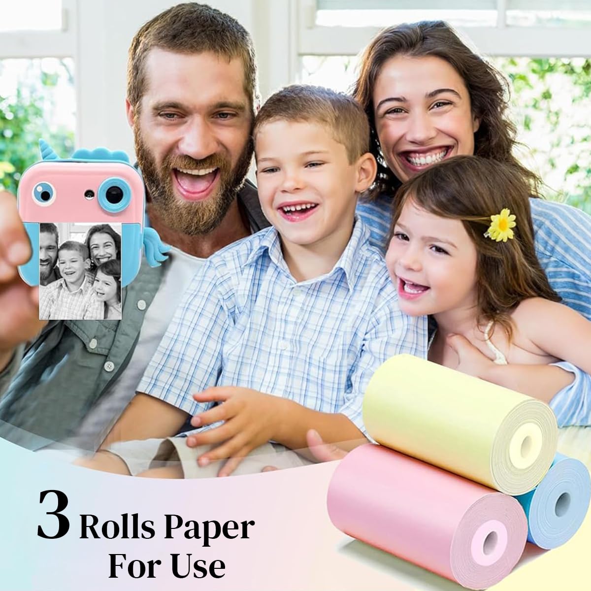 ZEITEL Bluetooth Thermal Printer for Android and iOS with 200DPI LED Light | Includes 10 Paper Rolls