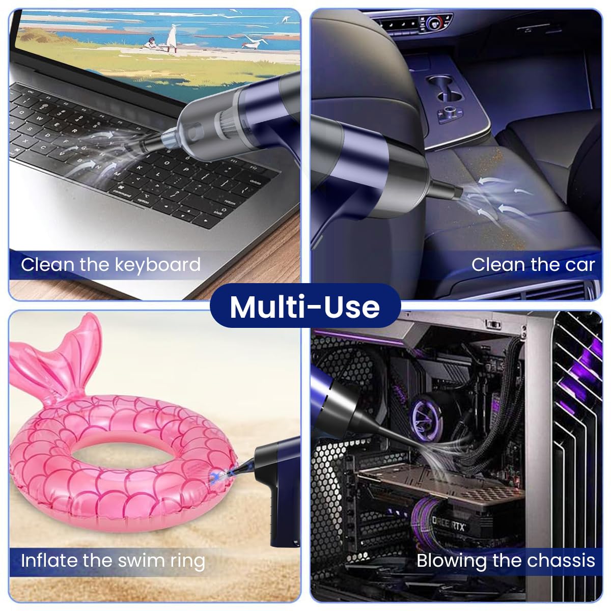 ZORBES Cordless Car Vacuum Cleaner for Home and Auto with 6000Pa Power and HEPA Filter