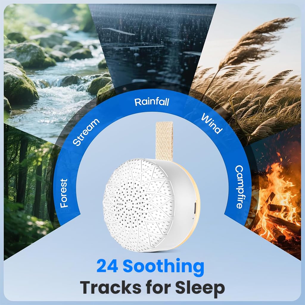 ZORBES White Noise Machine for Babies with 40 Soothing Melodies and Hanging Strap | USB Rechargeable Portable Speaker