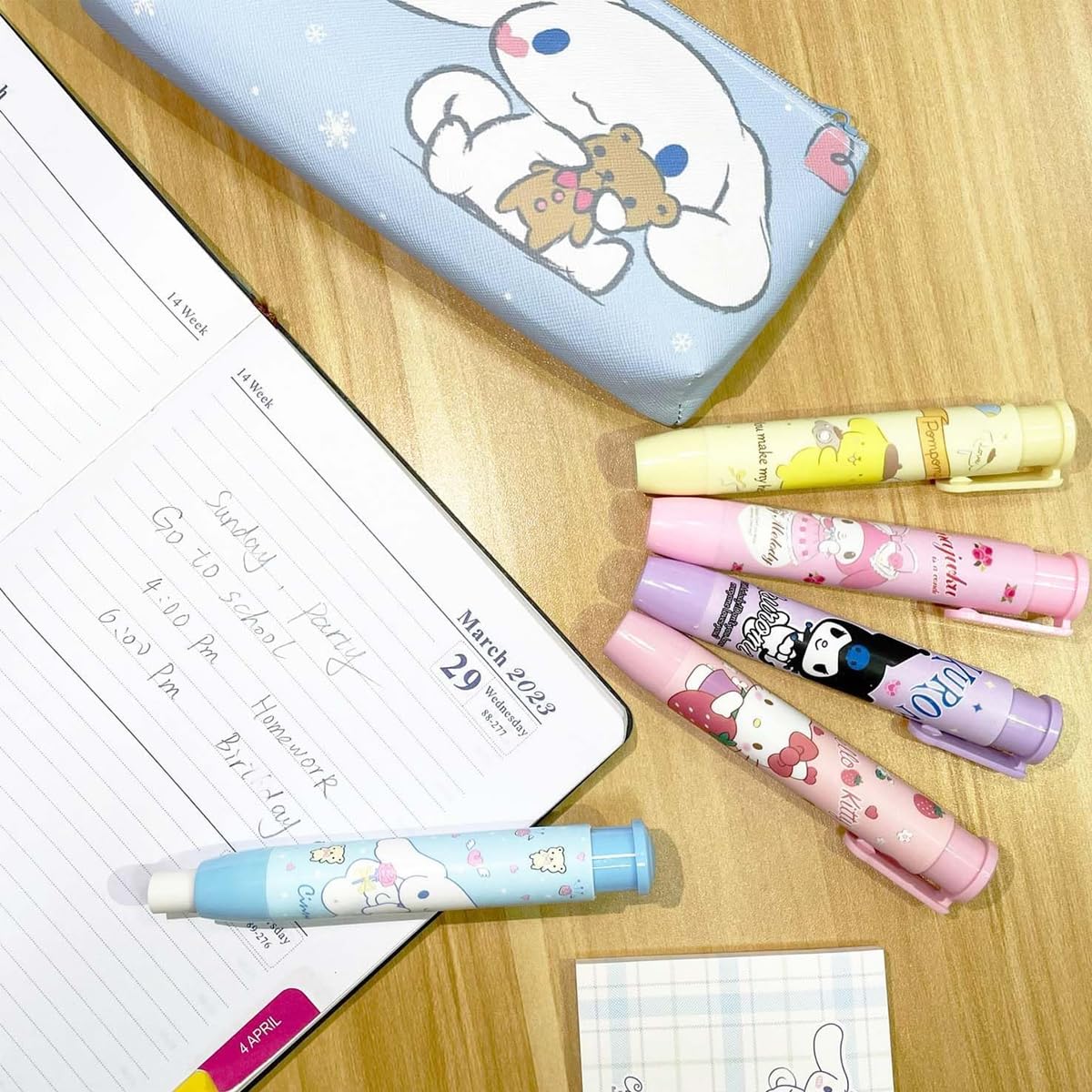 Climberty Cute Erasers for Kids with 10cm Retractable Pen Design featuring Built in Clip | Fun Rubber Set of 5