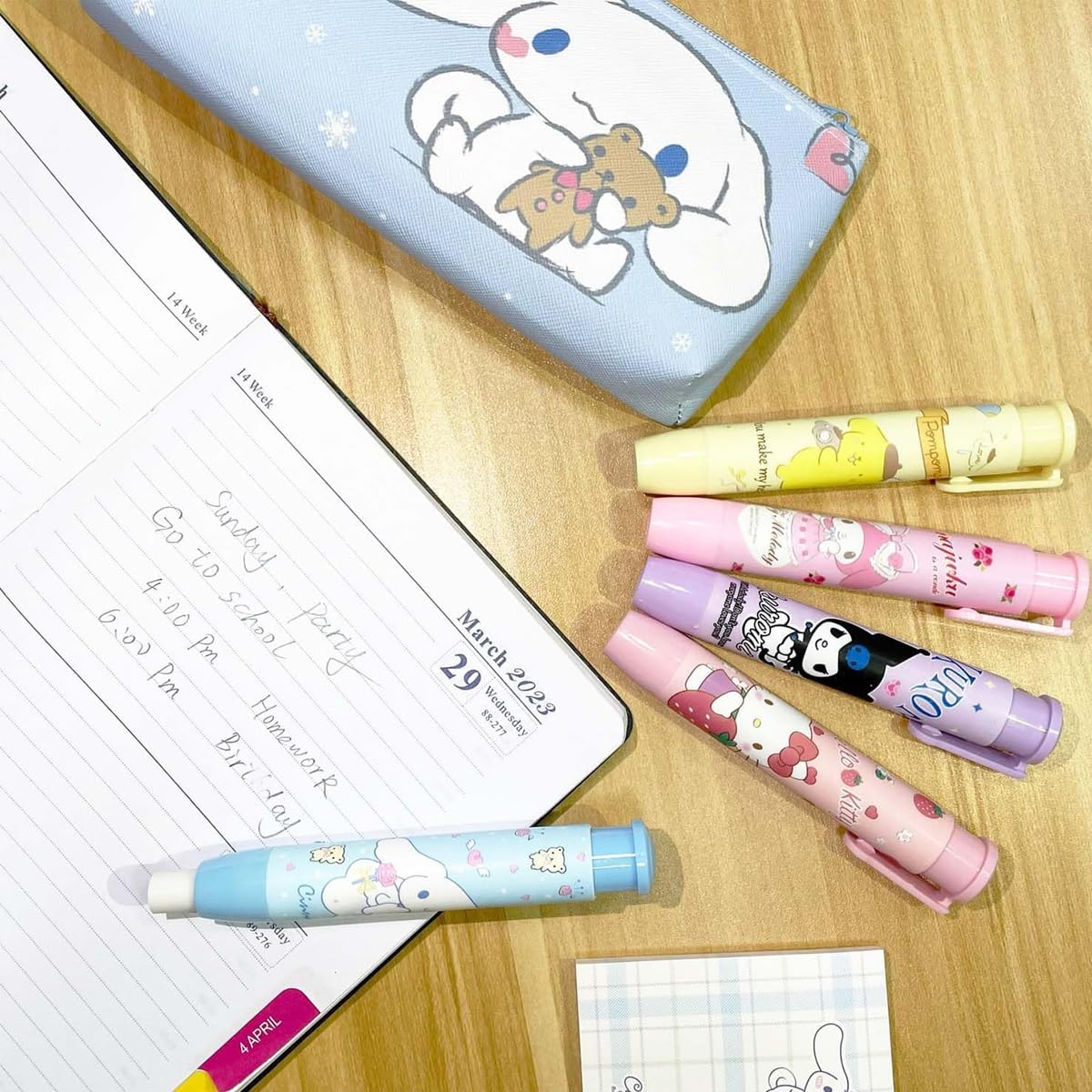 Climberty® 5Pcs Cute Erasers for Kids, 10cm Retractable Pen Erasers Pencils Eraser Fun Erasers Back to School Supplies Kid Party Favors Gift, Suitable for Children Over 3 Years Old, Rubber