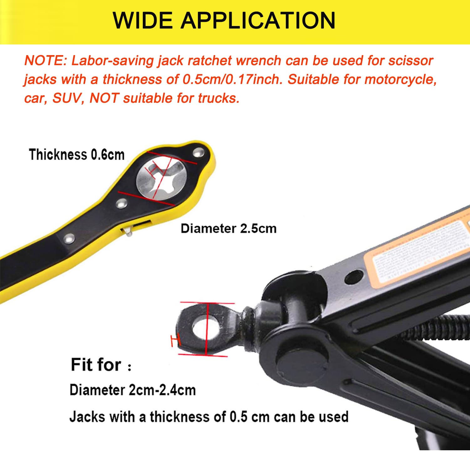 STHIRA Car Jack Wrench for Scissor Jack with 360 Swivel Head and Reversal Knob | 2PCS