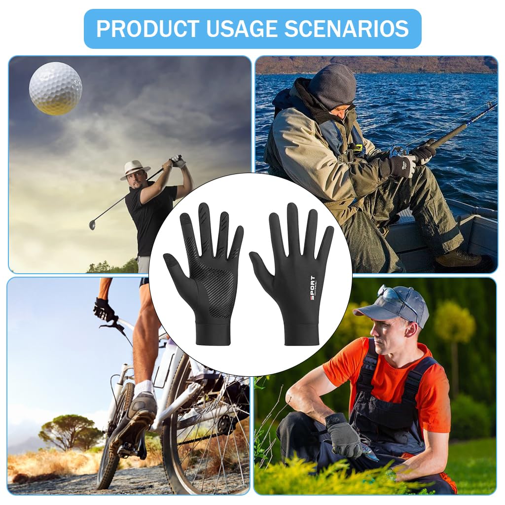PROBEROS Sun Protection Gloves UPF 50+ for Outdoor Use with Anti-Slip Palm & Touch Screen Tips