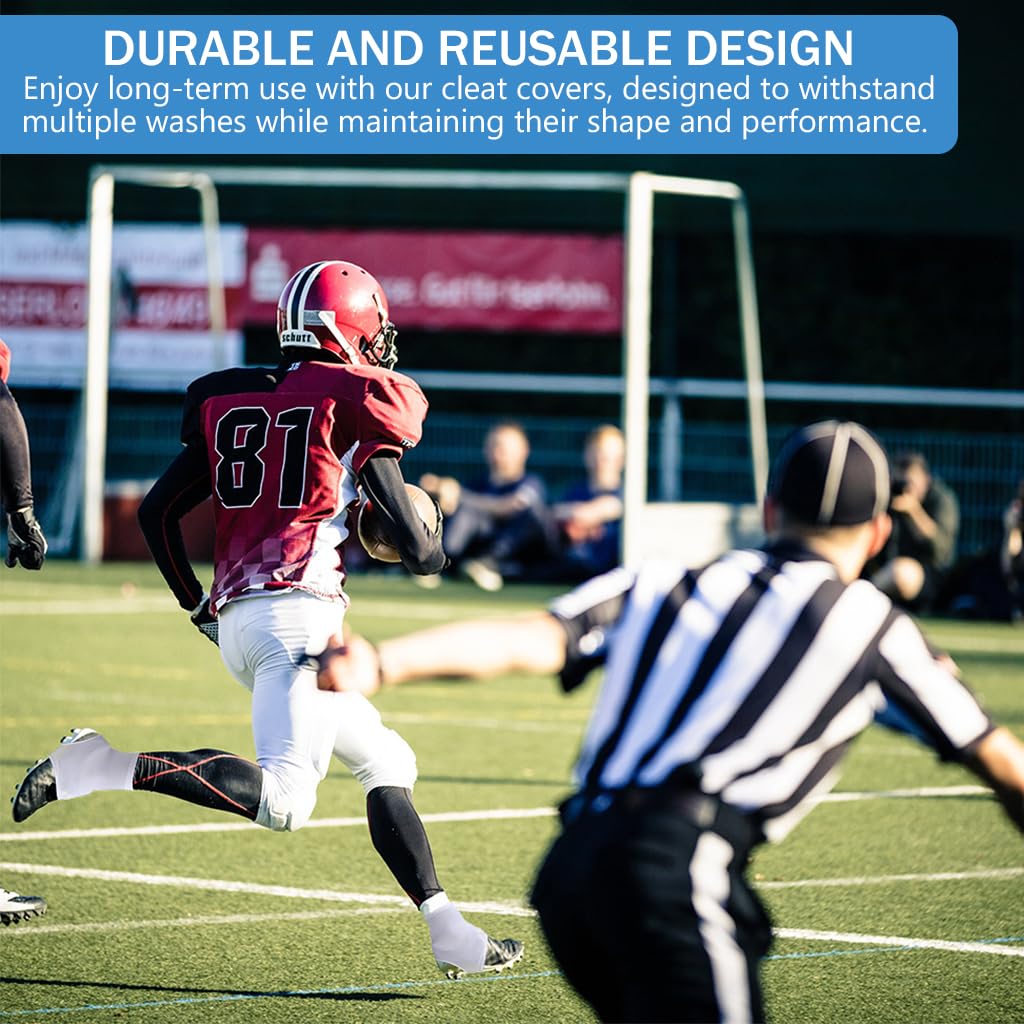 Proberos Football Cleat Covers for Youth and Adults with Ankle Support and White Lycra Sleeves