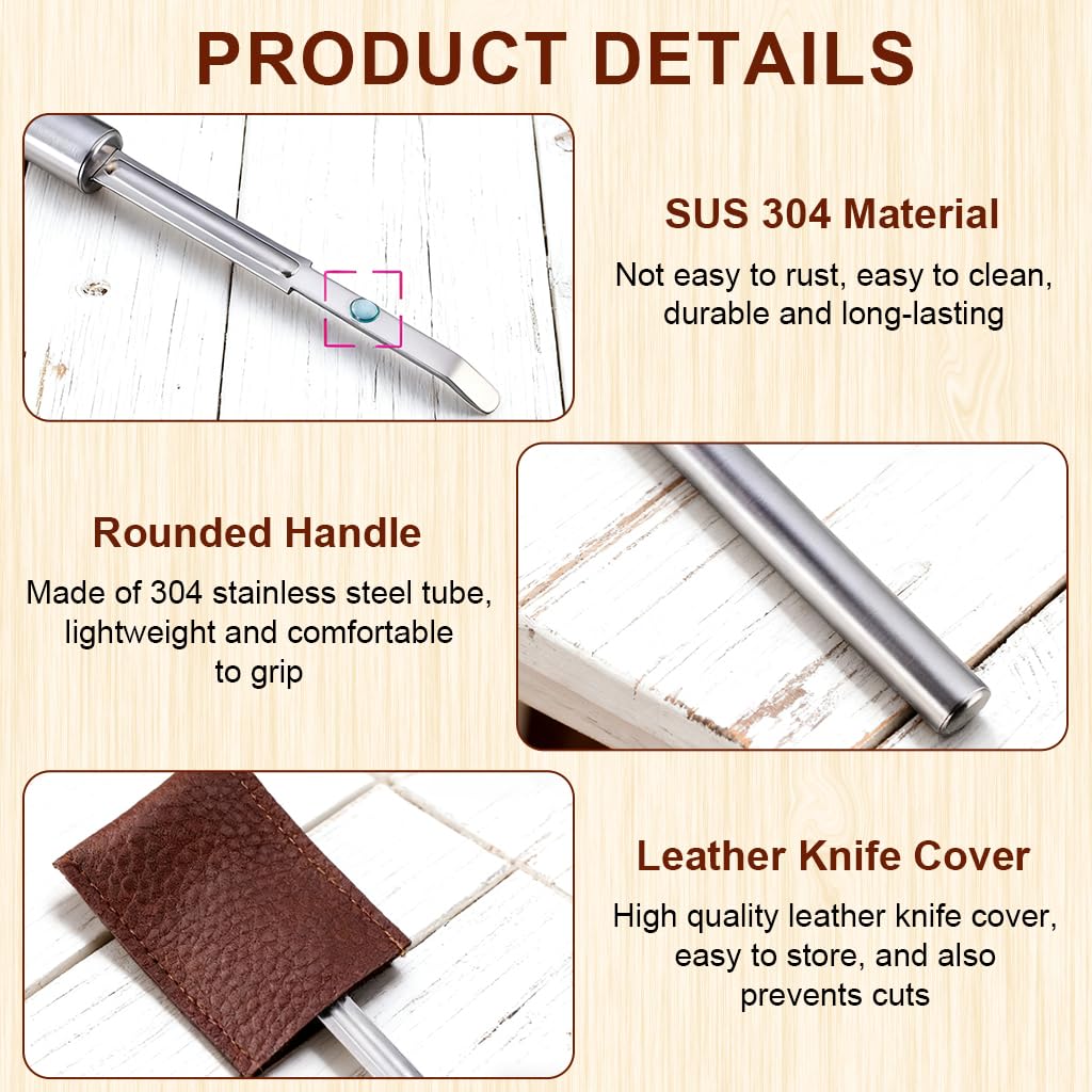 Supvox Stainless Steel Bread Lame for Artisan Baking with 7.4 in Handle and 5 Blades | PU Sheath