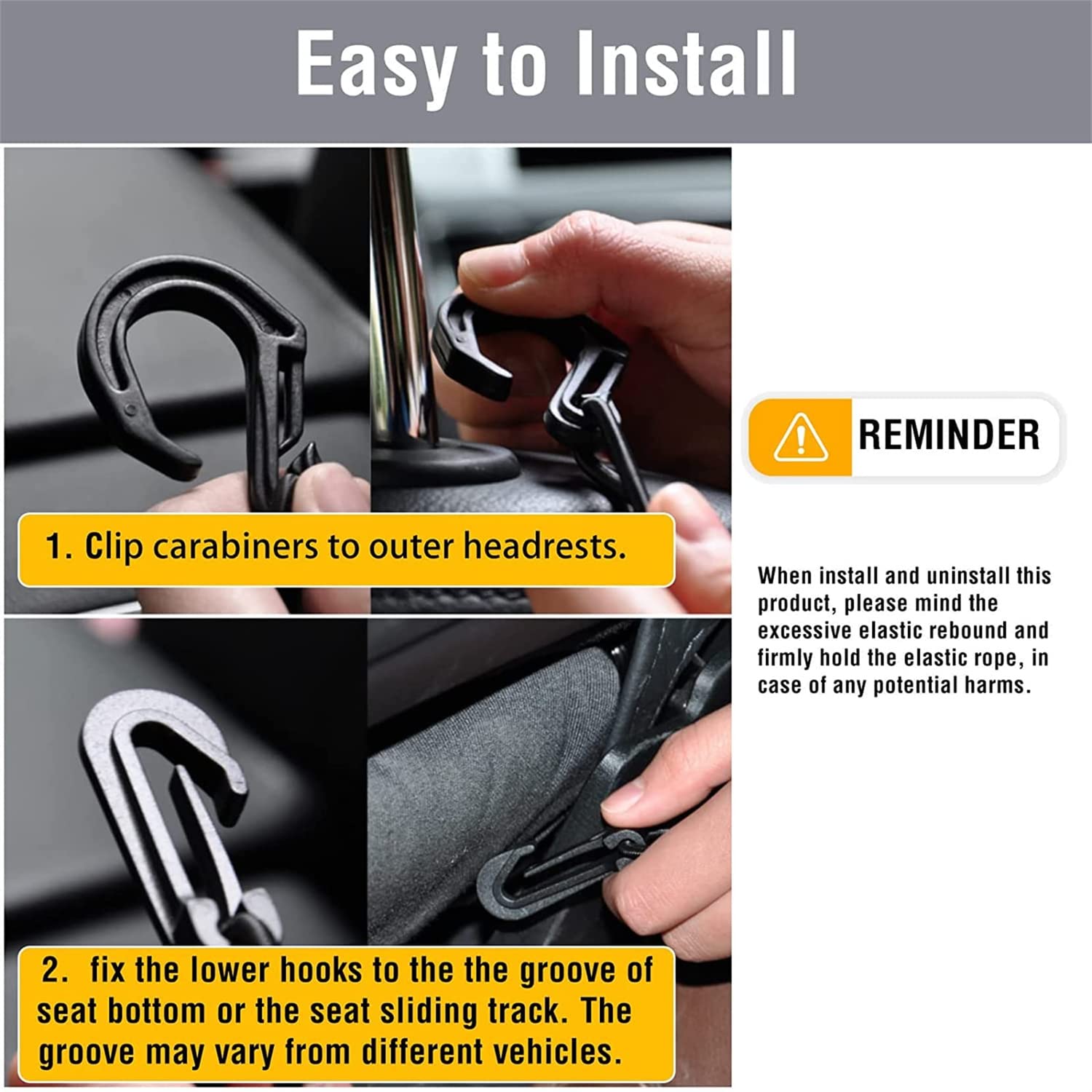 STHIRA Car Mesh Organizer for Seat Back Storage with Braided Elastic Net 30×25cm | Easy Buckle Installation