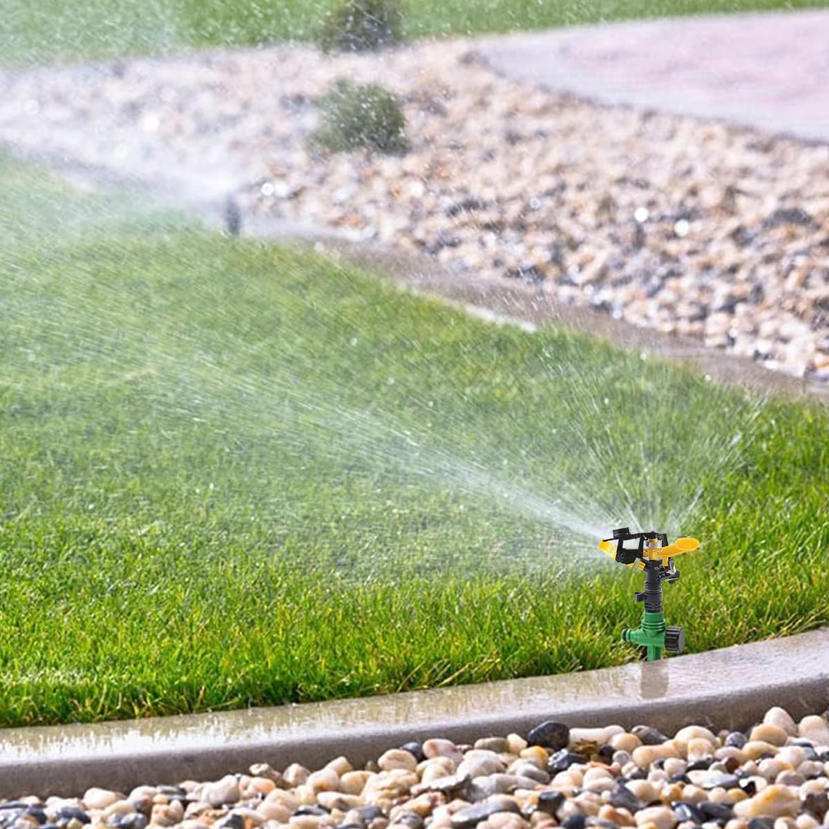 HASTHIP Garden Water Sprinkler for Lawn and Flower Beds featuring 360 Degree Adjustable Nozzles