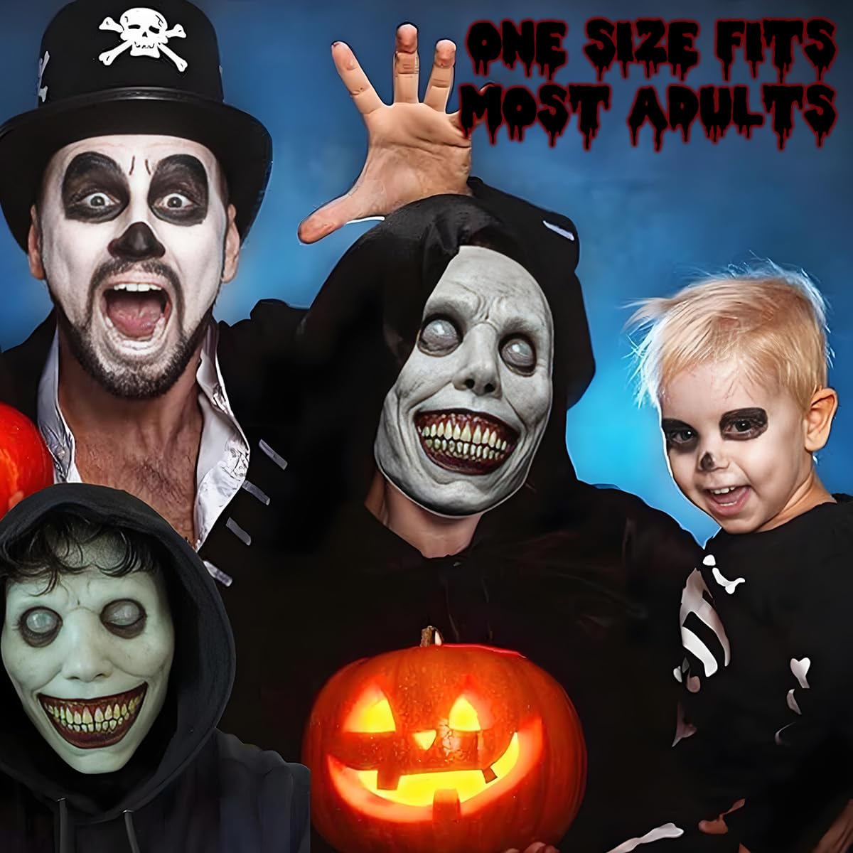 Fancyku Scary Halloween Mask for Adults with 3D Sculpted Latex and Elastic Fit | Creepy Horror Design