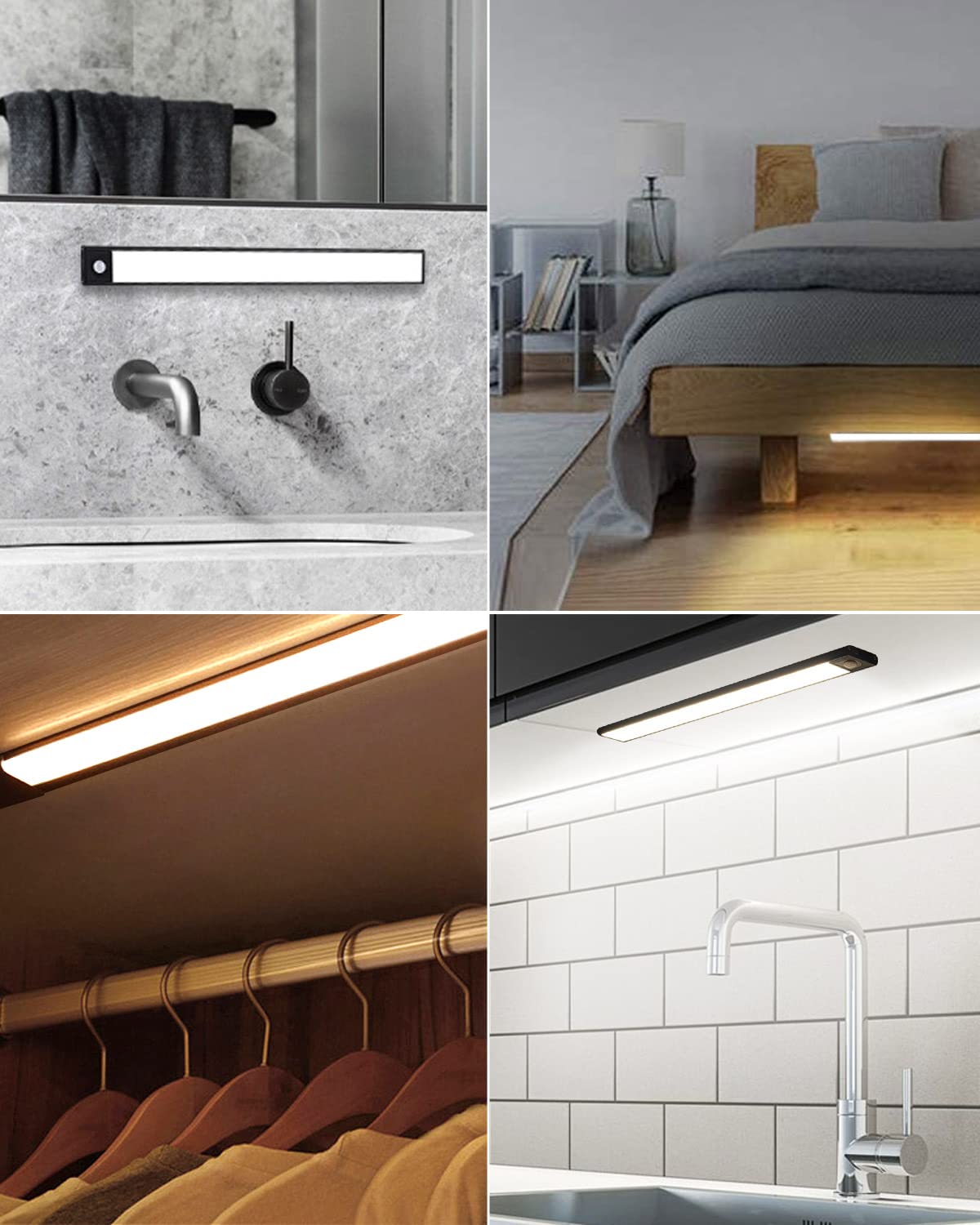 ELEPHANTBOAT Motion Sensor Light for Home with 800mAh Rechargeable Battery and Ultra-Thin 0.9cm Aluminum Body | Warm LED Cabinet and Stair Lighting