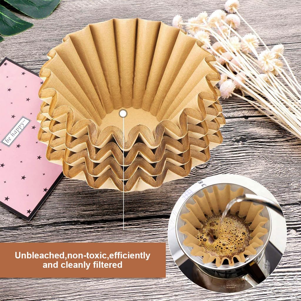 Supvox® 100Pcs Pour Over Coffee Filters 185/50 Disposable Cone-Shaped Paper Coffee Filters Unbleached Coffee Filters Pour Over Coffee Filters