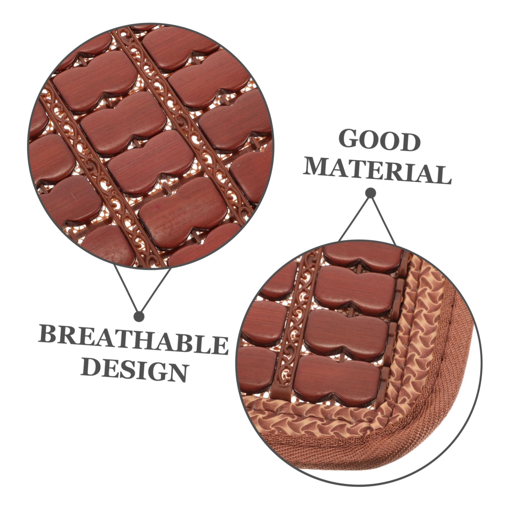 STHIRA Bamboo Chair Pad for Summer Cooling Comfort featuring Anti Slip Backing 16x16 in