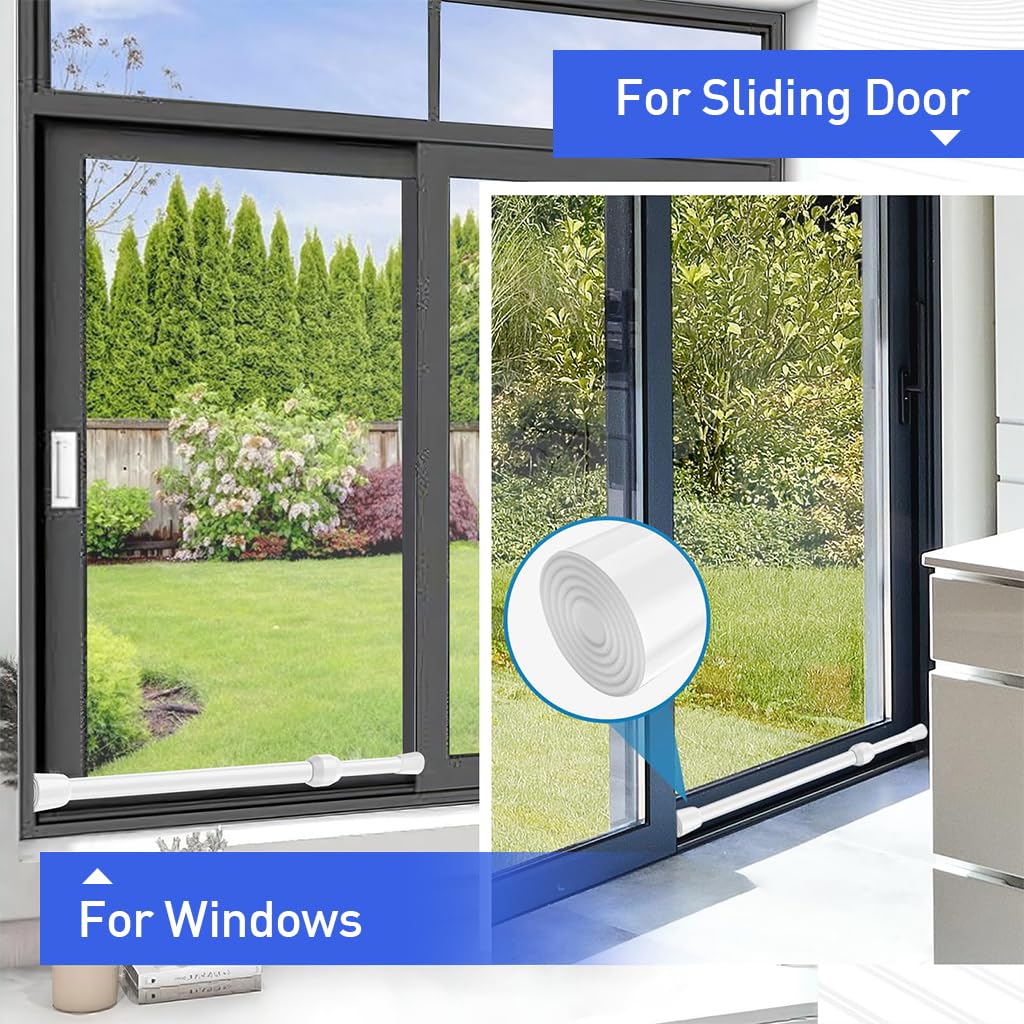 HASTHIP Retractable Curtain Rod for Window and Wardrobe featuring 16.9–27.5 in Length | 30 mm Metal Tension Design