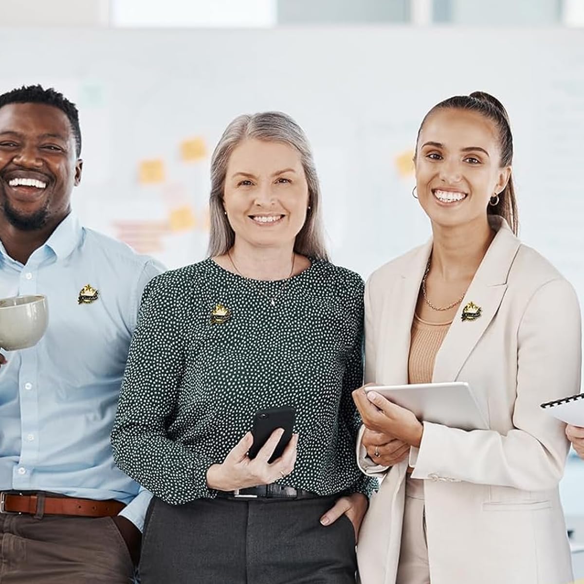 SANNIDHI Employee of The Month Lapel Pin Set for Recognition Programs with Pinback Mechanism and Alloy Build | 10Pcs Rock Star Enamel Brooch