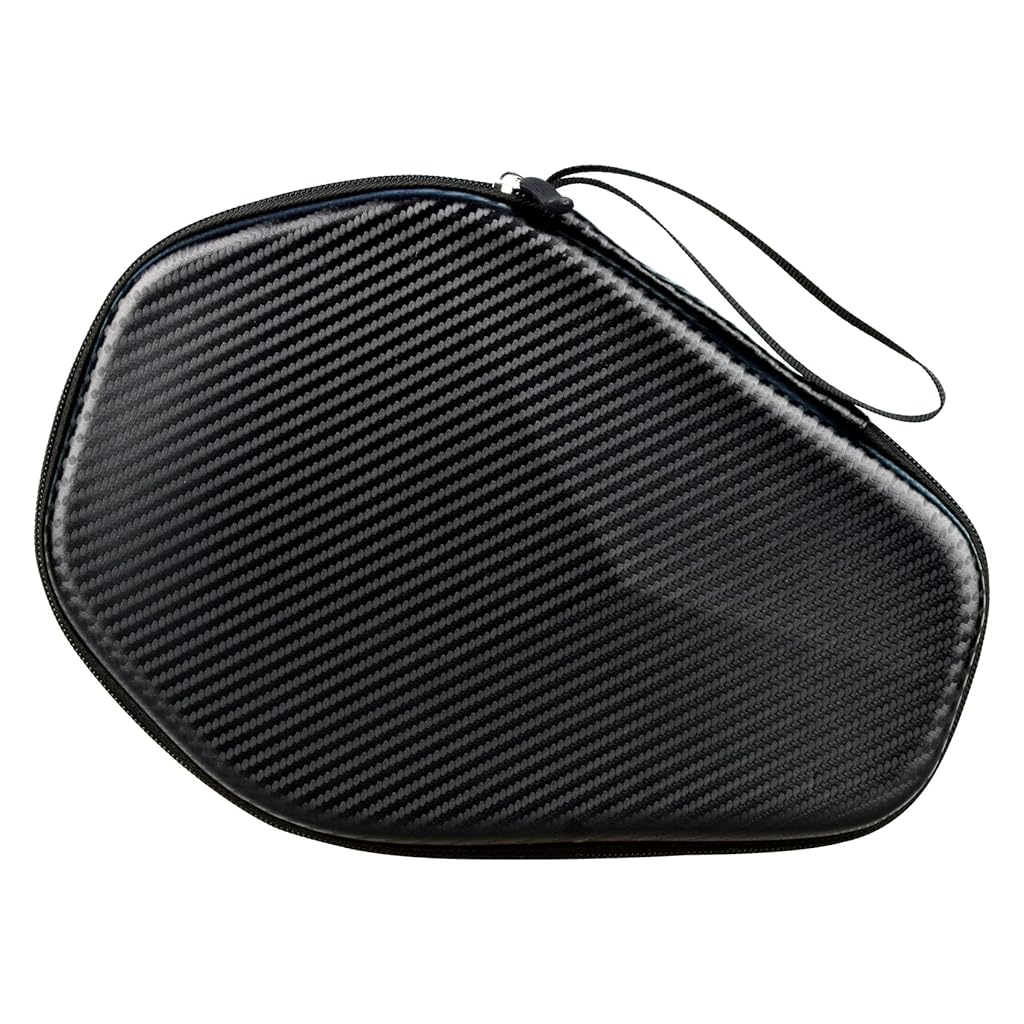 Proberos® Table Tennis Paddle Case, Ping Pong Racket Storage Case, Waterproof Thicken EVA Hard Shell Carbon Fiber Pattern Protective Storage Bag, Built in Mesh Ping Pong Ball Pocket