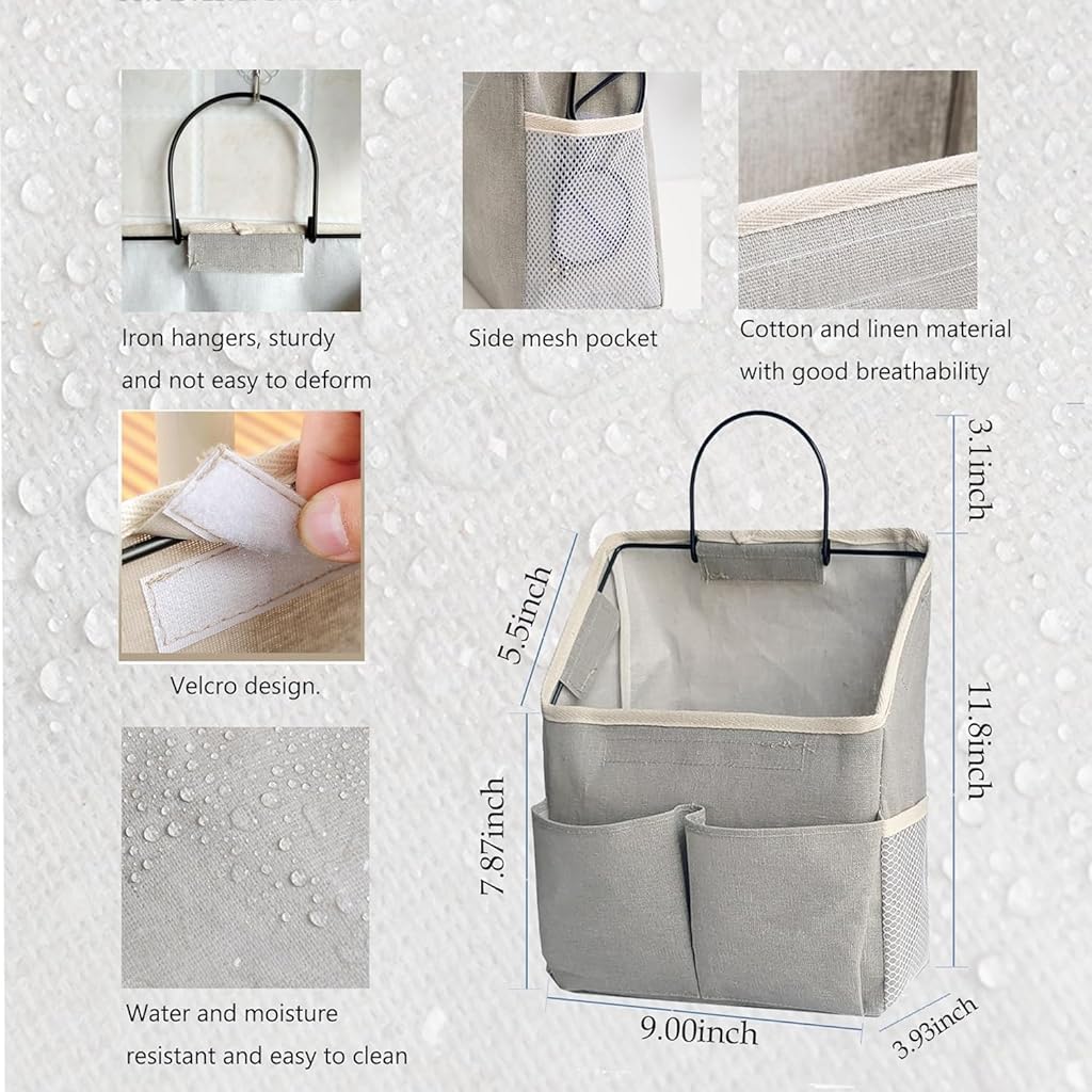 HASTHIP® 2 Pack Wall Hanging Storage Bag,Wall Hanging Organizer bags with Pockets for Dormitory Bathroom Bedroom