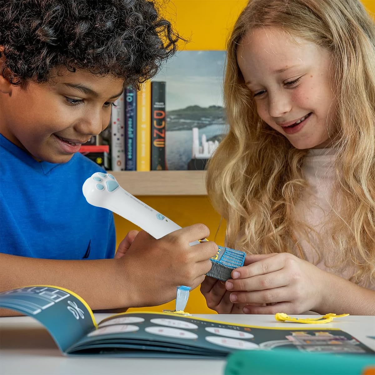 PATPAT 3D Pen for Kids with 20m Color Filament and USB Rechargeable Cat Paw Design | Educational Drawing Toy