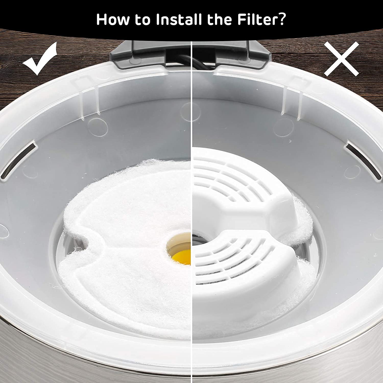 Qpets Cat Water Fountain Filters for Automatic Pet Drinkers with Triple Filtration | 4 Pack Replacement Round Filters with Activated Carbon and Resin