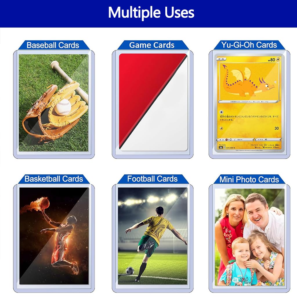 30pcs 35PT Clear Card Sleeves for Trading Cards with Top Loading Design | 77x101mm PVC Protectors