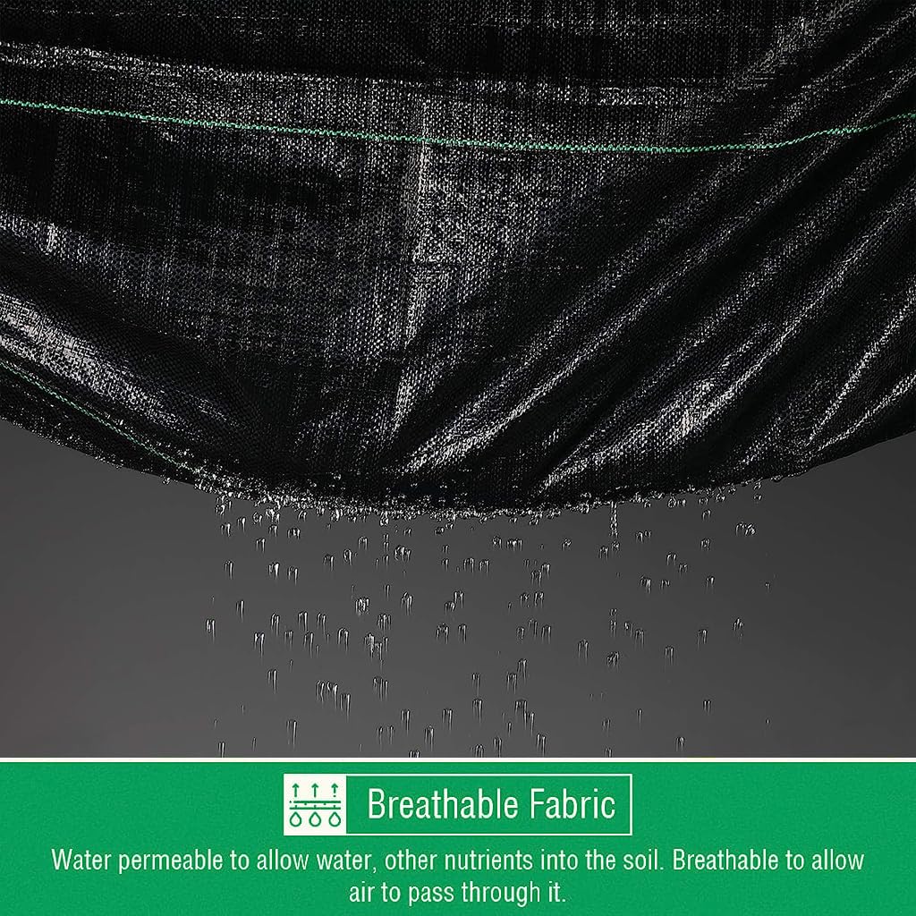 Optifit® Weed Control Membrane, 3.3ft by 33ft Weed Control Cover for Lawn, Garden, Ground Cover Black Membrane, Weed Barrier Fabric for Gardening, Agriculture, Flower Beds, Landscaping