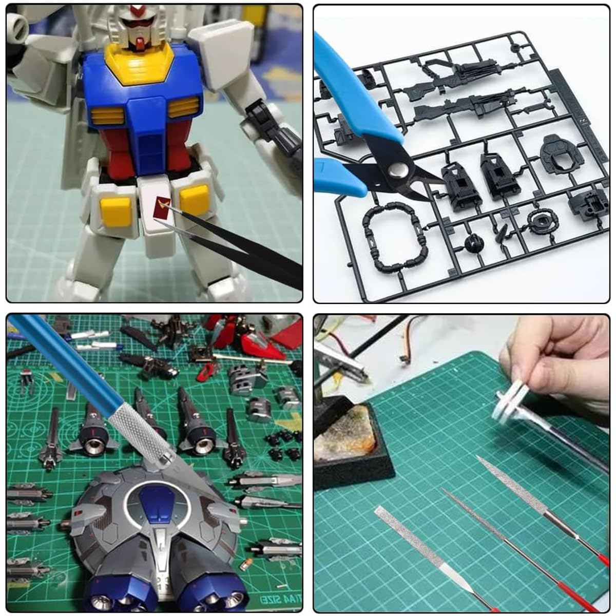 Serplex Gundam Model Tools Kit for DIY Crafts with 21 pcs and Storage Box | Tweezers, Cutter, File