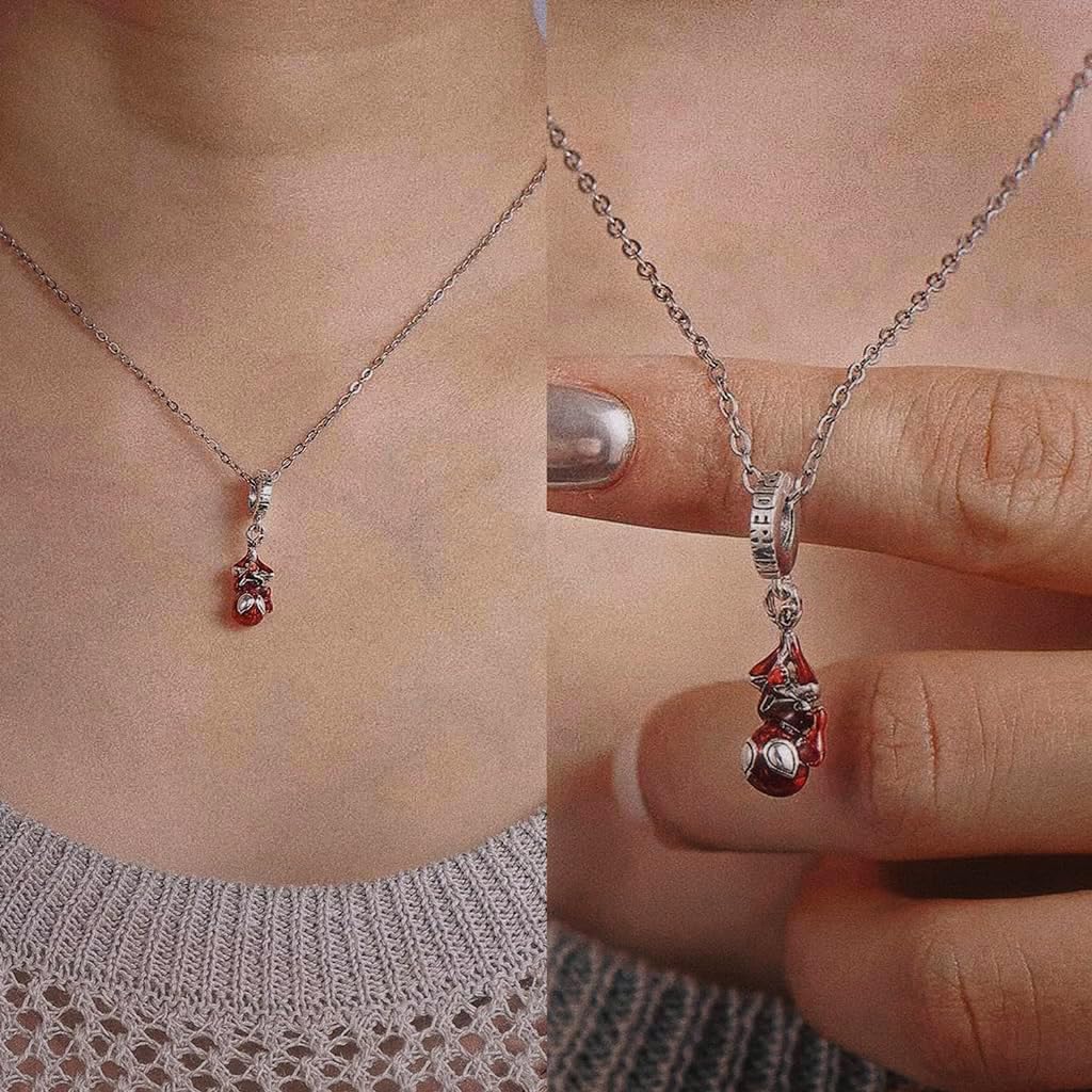 SANNIDHI Necklace for Boys and Men with 60cm Cable Chain featuring Red Pendant | Copper and Silver Plated Jewellery Gift