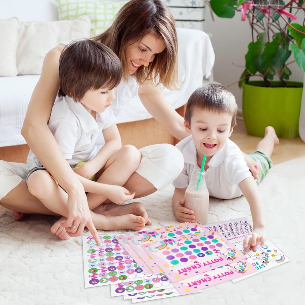 PATPAT Reward Chart for Kids Potty Training with 15Pcs Stickers featuring Unicorn Design | Encourages Toddler Independence