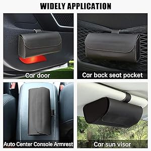 STHIRA® Sunglasses Holder for Car Sunglass Organizer Box Sun Visor Clip On PU Leather Storage Case Protective with Magnet Closure 2PCS