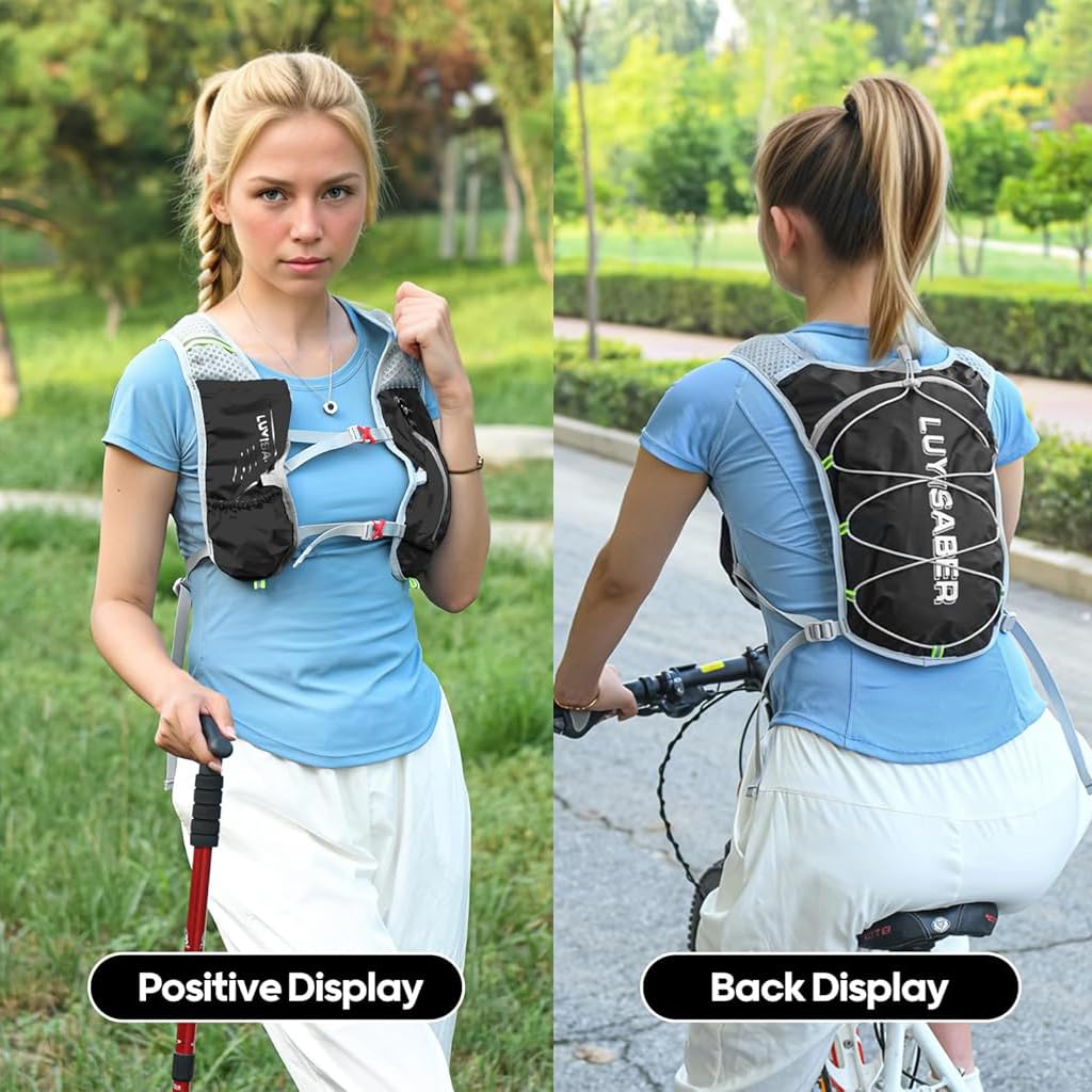 Proberos Hydration Vest for Running and Cycling with Reflective Strips & Breathable Mesh | Lightweight Nylon Backpack for Marathon Training