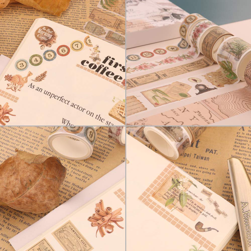 HASTHIP Washi Tape Set for DIY Crafts and Journals with 20 Rolls 3m Each | Vintage Designs