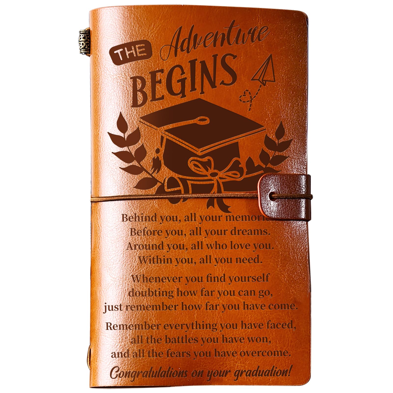 OFIFO® Elegant Leather Graduation Journal - 140 Refillable Pages, Perfect Unisex Gift for School