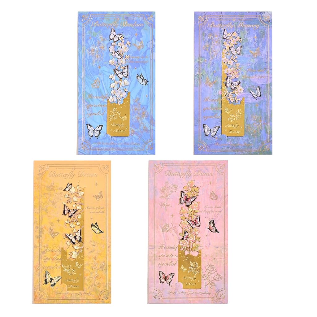 OFIFO® Floral Butterfly Metal Bookmark Set - 4 Durable Reading Markers for Book Lovers, Students & Readers of All Ages, Thoughtful Gift for Literary Enthusiasts